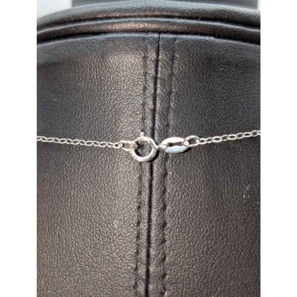 925 Sterling Silver Diamond Cut Filigree Teardrop Pendant 19" Chain Necklace - Picture 4 of 6